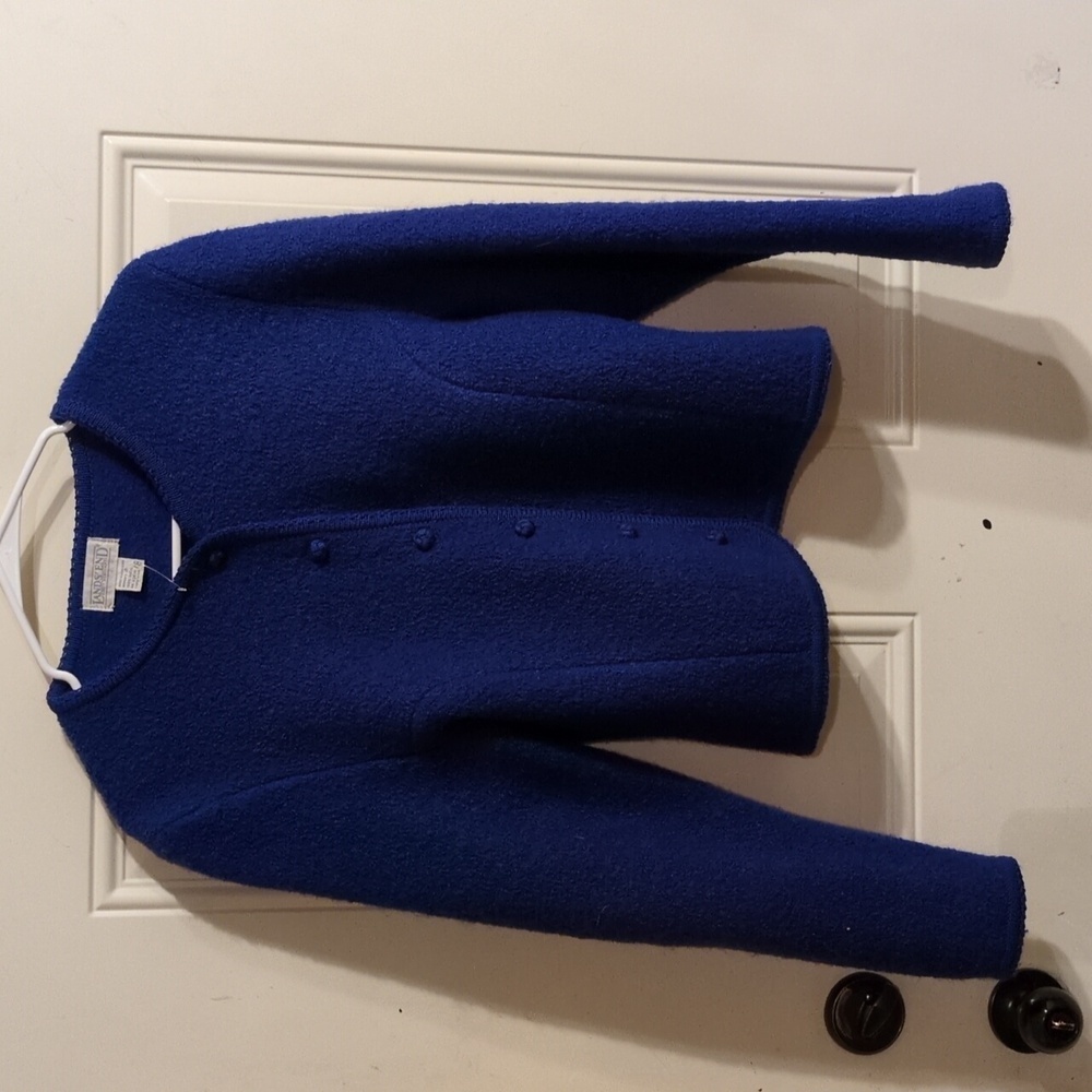 Vintage Wool Cardigan Sweater from Lands End - Pop of Color - Layering